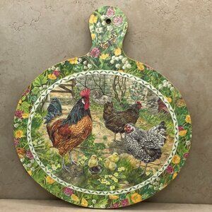 Vintage Cloverleaf “Farm Life” Melamine Chopping Cutting Board Signed England